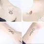 12 Blatt Temporäre Tattoos Eulen Wörter Blume Meeresjungfrau Tier für Damen Tattoo Aufkleber für Arme Beine Schulter Rücken Wasserdicht (Stil 5)
