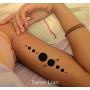 SanerLian Black Geometry Tree Tattoo Sticker Moon Phase Arrow Temporary Fake Tatoo Waterproof Men Women Arm Shoulder Back Body Art 13.8X4cm Set of 12