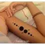 Adhésifs Tattoo Temporaires SanerLian Arbre Géométrique Noir Lune Phases de lune Flèche Art Corporel Waterproof Homme Femme 13.8X4cm Set de 12