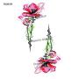 WYUEN 12 PCS/lot Flower Temporary Tattoo Sticker for Women Men Fake Tatoo Body Art Adult Waterproof Hand Stickers 9.8X6cm (FW12-44)