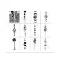 Adhésifs Tattoo Temporaires SanerLian Arbre Géométrique Noir Lune Phases de lune Flèche Art Corporel Waterproof Homme Femme 13.8X4cm Set de 12