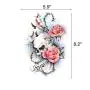 Leoars Halloween Temporary Tattoos, 4-Sheet Rose Flower Full Arm Sleeve Tattoos and 4-Sheet Fake Skull Rose Half Arm Tattoos Stickers for Men Women Girls Makeup