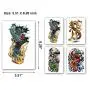 Leoars 4 Sheets Large Temporary Tattoos Sleeve Full Arm Tattoo Sticker and 4-Sheet Half Arm Fake Tattoos Nights Nightmare Before Christmas Fish Peacock Dragon Patter Tattoos Sleeve Body Art Makeup