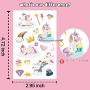 150 PCS Glitter Temporary Tattoos for Kids, Cute Fake Tattoos Stickers for Boys and Girls, Birthday Party Supplies Decorations Favors with Unicorn Dinosaur Mermaid Construction Space - 12 Sheets