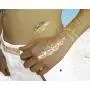 Metallische Temporäre Tattoos für Frauen Mädchen Teenager - 8 Blätter Gold Silber Glitzer Shimmer Designs Schmucktattoos – 100+ Farbflash Fälsche Wasserfeste Tattooaufkleber (Aruba)