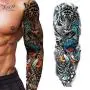 Temporäre Armtätowierung, 5 Blätter Schwarz Tattoo Körper Aufkleber für Mann Frau