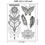 Temporäre Tattoos Aufkleber, Ztent 9 Blätter Mandala Blume Körperkunst Aufkleber, Wasserfest Henna Schwarz Körpertattoos für Erwachsene Frauen Mädchen Körperkunst Armaufkleber