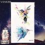 12 Pieces/Lot Watercolor Flying Birds Flash Fake Waterproof Tattoos Stickers Paper Funny Hummingbird Kids Body Arm Temporary Tattoos Flamingo Women Chest Art Decals 10x6cm