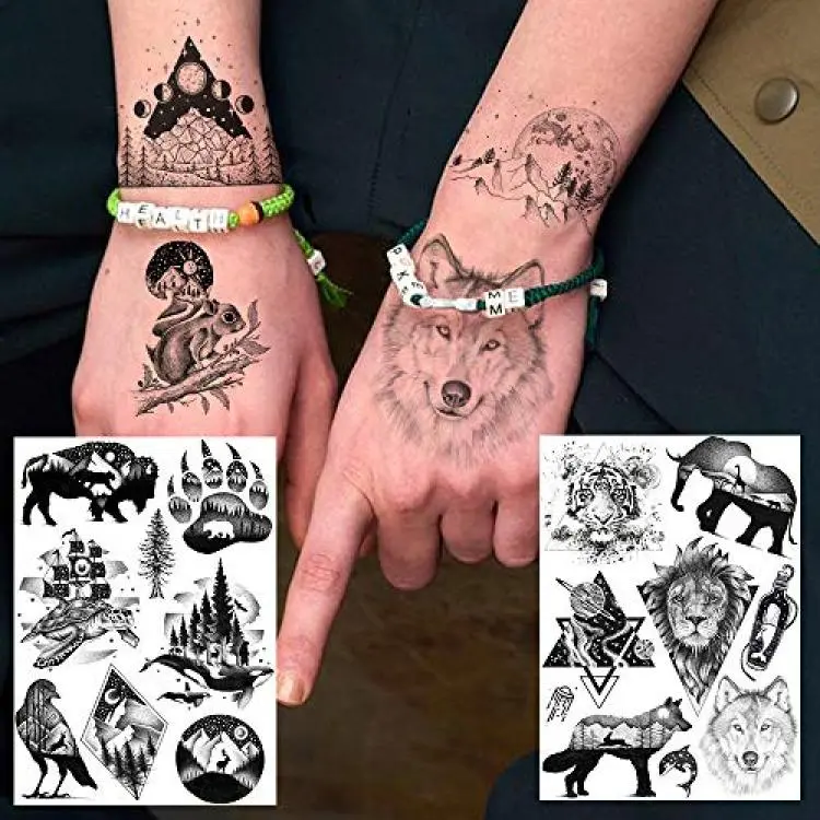 Black Forest Temporary Tattoos For Men Animal Tiger Wolf Tattoo Sticker  Fake Tattoo For Women Hand Arm Tatoo Waterproof From 7,6 € | DHgate