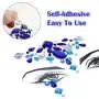 5 Sets Gesichtskristalle, Halloween Kristall Meerjungfrauen Gesichtswürfel Selbstklebende Aufkleber für Augen, Wasserdichte Glitter-Rhinestone-Temporär Tattoos für Halloween Party Festival Make-up