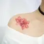 DaLin 4 Sheets Sexy Floral Temporary Tattoos for Women Flowers Collection (Red Cherry)