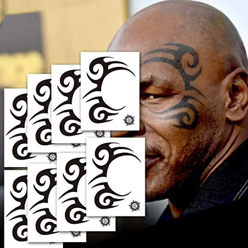 Leoars Temporäre Tattoos, Gesicht, Hals, Hände, Arm Tattoos Aufkleber, Fake Tattoos für Halloween Kostüm Accessoires und Outfit, 8-Blätter