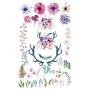 WYUEN 12 PCS/lot Flower Temporary Tattoo Sticker for Women Men Fake Tatoo Body Art Adult Waterproof Hand Stickers 9.8X6cm (FW12-14)