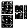 Airbrush Tattoo Stencil Kit Durable Body-Painting Alphabet Temporary Tattoo Template Body Art Drawing Stencil for Henna Tattoos,Body Glitter Tattoos,Face Painting (118pcs/pack)