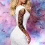 Leoars 4 Sheets Large Arm Temporary Tattoos and 4 Sheets Full Arm Sleeve Tattoo Sticker, Black Animal Eye Flower Fake Tattoos Sleeve Body Art for Women Men