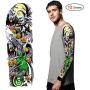 Konsait 12Sheets Nightmare Before Christmas Large Full Arm Temporary Tattoos Temporary Sleeve Tattoos Fake Body Art Arm Tattoo Black Tattoo Body Stickers for Kids Adults