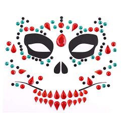 Day of Dead 4 Sets Halloween Skull Face Jewels Tattoo Stickers