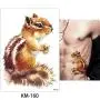 5 Blätter Aquarell-Zeichnung Tier Körper Tattoo Temporäre Bein Rücken Kunst Aufkleber DIY