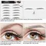 9 Blatt 4D Haarähnliche Eyeliner-Tätowiersticker – Eyeliner-Übertragungsticker für Eyeliner-Styling & Augenbrauenpflege, für Damen & Mädchen, Make-up-Zubehör, 9 Stile, 90 Paare (Schwarz)