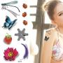 3D Colorful Butterfly Temporary Tattoos for Women - Rose Feather Animals Written Words Flowers Sexy Body Chest Back Shoulder Stickers Waterproofing (style 2)