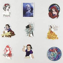 Cute Princess Laptop Sticker for Girl 100pcs Pack Lovely Vinyl Skateboard Water Bottle Computer Travel Case Guitar Snowboard Luggage Car Bike Phone Graffiti Decal