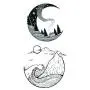 WYUEN 12 PCS/lot Mountain Temporary Tattoo Sticker for Women Men Fake Tatoo Body Art Adult Waterproof Stickers 9.8X6cm (FW12-08)