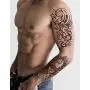 Temporäre Tattoos für Männer, Jungen & Teenager – Fake Tattoo Sticker Aufkleber (8 Große Blätter) Tattoos für Jungen, Biker Tattoos, Rocker Transfers für Arme, Schultern, Brust & Rücken – Körperkunst Tattoo Sticker, wasserdicht schwarz