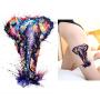 5 Sheets Watercolor Body Temporary Tattoo Sticker Wolf Elephant Picture Design Leg Arm Art Sexy