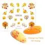 Herbst Nagelsticker Thanksgiving Halloween Nageldekorationen, 12 Blätter Maple-Blätter, Kürbis Wasserübertragung Nagelsticker, Nagel Tattoos für Damen & Mädchen DIY Nagel Tipps Dekorationen