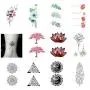 SanerLian Dandelion Lotus Blumen Temporäre Tattoos Rose Sonnenblumen Aquarell Wasserdicht Damen Mädchen Hand Arm Brust Rücken Körperkunst Set of 12 (Design1)