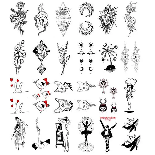 25 Feuilles de Tatouages Temporaires Imperméables Ooopsiun pour Femmes, Garçons et Hommes – Fleurs, Baleines, Chats – Tatouages Faux, Art Corporel Étiquettes. 25 Feuilles de Tatouages Temporaires Imperméables Ooopsiun pour Femmes, Garçons et Hommes – Fleurs, Baleines, Chats – Tatouages Faux, Art Corporel Étiquettes.