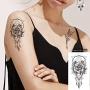 15 Sheets Petal 3D Black Flower Rose Temporary Tattoos for Women Waterproof Fake Body Art Tattoo Stickers For Girls