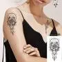 15 Sheets Petal 3D Black Flower Rose Temporary Tattoos for Women Waterproof Fake Body Art Tattoo Stickers For Girls 15 Sheets Petal 3D Black Flower Rose Temporary Tattoos for Women Waterproof Fake Body Art Tattoo Stickers For Girls