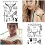 10 Blatt Post Malone Tätowierungsset, inklusive Post Malone Tattoos und Death Eater Tattoos, temporäre Halloween-Accessoires und Party-Zubehör