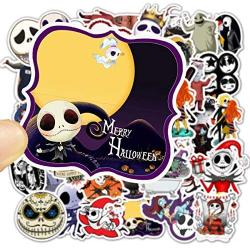 Halloween Theme Stickers Laptop Stickers The Nightmare Before Christmas and Tim Burtons Sticker Waterproof Bike Skateboard Luggage Decal Graffiti Patches Decal 50 PCS