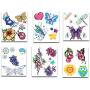 Crenstone Glitter Tattoos ~ 50 Dazzling Designs ~ Hearts, Butterflies, Flowers, and More!