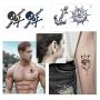 Konsait Temporary Tattoos for Adult Men Women Kids(30 Sheets), Waterproof Temporary Tattoo Fake Tattoos Body Art Sticker Hand Neck Wrist Cover Up Set, Dragon Anchor Scorpion Wolf Graphic Elk