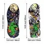 Konsait 12 Blatt Nightmare Before Christmas Große Vollarm Temporäre Tattoos, Tumbler Tattoo, Temporäre Ärmertattoos, Schwarze Körperkunstaufkleber für Armtattoos für Kinder Erwachsene Halloween Party, Maskerade