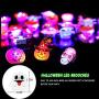 Halloween Aufkleber (50 Stk) & Halloween Temporäre Tattoos (60 Stk) & Halloween LED Brosche (12 Stk) – Fröhliche Halloween Dekorationen, Party Goodies, Halloween Schulkampf-Tausch