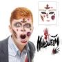 LessMo Halloween Temporary Tattoos, 30 Sheet Tattoo Stickers with Fake Bloody Scar, Wound Injury Body Stickers, Waterproof, Realistic, for Halloween Party, Masquerade, Prank, Makeup Props LessMo Halloween Temporary Tattoos, 30 Sheet Tattoo Stickers with Fake Bloody Scar, Wound Injury Body Stickers, Waterproof, Realistic, for Halloween Party, Masquerade, Prank, Makeup Props