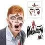 LessMo Halloween Temporary Tattoos, 30 Sheet Tattoo Stickers with Fake Bloody Scar, Wound Injury Body Stickers, Waterproof, Realistic, for Halloween Party, Masquerade, Prank, Makeup Props