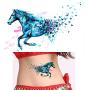 5 Sheets Watercolor Body Temporary Tattoo Sticker Wolf Elephant Picture Design Leg Arm Art Sexy