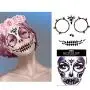 4 Pack Day Of The Dead Skull Temporary Rhinestone Temporary Face Tattoo,Face Stickers Gems Jewels for Halloween Festival Rave Party Outfit 4 Pack Day Of The Dead Skull Temporary Rhinestone Temporary Face Tattoo,Face Stickers Gems Jewels for Halloween Festival Rave Party Outfit