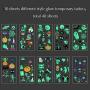 Halloween Temporäre Tattoos für Kinder – 370 Stück, Glow Tattoos, Halloween Party Sticker, Dunkle Dekoration