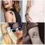 10 Blatt Post Malone Tätowierungsset, inklusive Post Malone Tattoos und Death Eater Tattoos, temporäre Halloween-Accessoires und Party-Zubehör