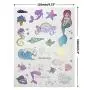 Ooopsi Mermaid Party Supplies Temporary Tattoos for Kids - 7 Large Sheet, 100+ Glitter Styles, Mermaid Party Favors and Birthday Decorations for Children Girls