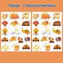 32 Styles Metallic Glitter Thanksgiving Temporary Tattoos for Kids, Fall Party Decorations Autumn Pumpkin Party Favors Supplies, Fall Stickers for Boys Girls