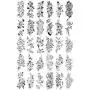 30 Pièces Autocollants Tattoos Temporaires Floraux pour Femme, Beaux Tattoos Faux Floraux 30 Pièces Autocollants Tattoos Temporaires Floraux pour Femme, Beaux Tattoos Faux Floraux