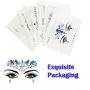 5 Sets Gesichtskristalle, Halloween Kristall Meerjungfrauen Gesichtswürfel Selbstklebende Aufkleber für Augen, Wasserdichte Glitter-Rhinestone-Temporär Tattoos für Halloween Party Festival Make-up