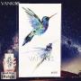 12 Pieces/Lot Watercolor Flying Birds Flash Fake Waterproof Tattoos Stickers Paper Funny Hummingbird Kids Body Arm Temporary Tattoos Flamingo Women Chest Art Decals 10x6cm